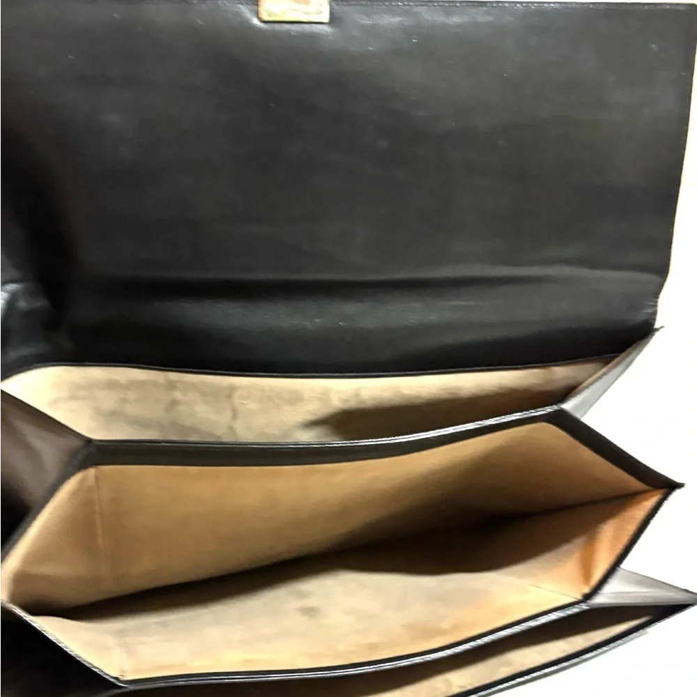 Vintage unisex Black Leather Men's Bag
